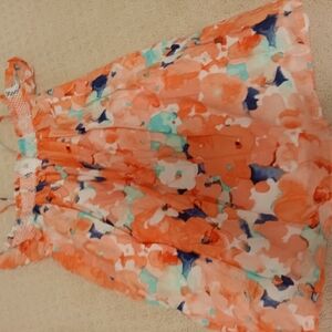 Floral Sleeveless Dress-one Strap Detached